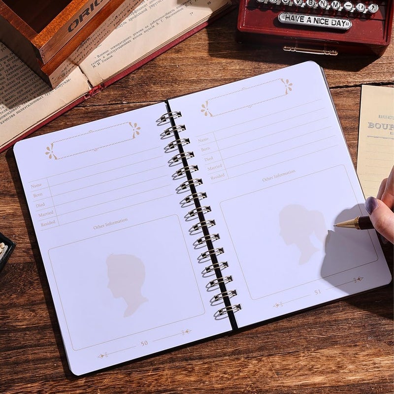 icceemee Family History Book: A Record of Our Family Tree, Includes Genealogy Charts, Room for 100 Ancestors/Family Photo and so Much More 8.3''x 5.6'' - Image 3